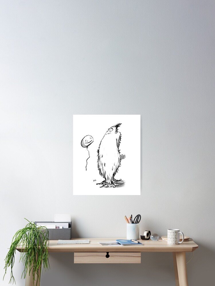 Thumbnail 1 of 3, Poster, Inktober 2016 Day 10 - Balloon designed and sold by aaronfg.