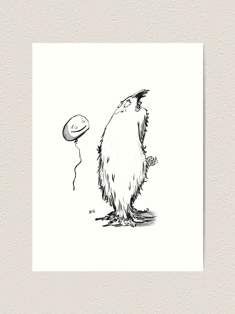 Thumbnail 2 of 3, Art Print, Inktober 2016 Day 10 - Balloon designed and sold by aaronfg.