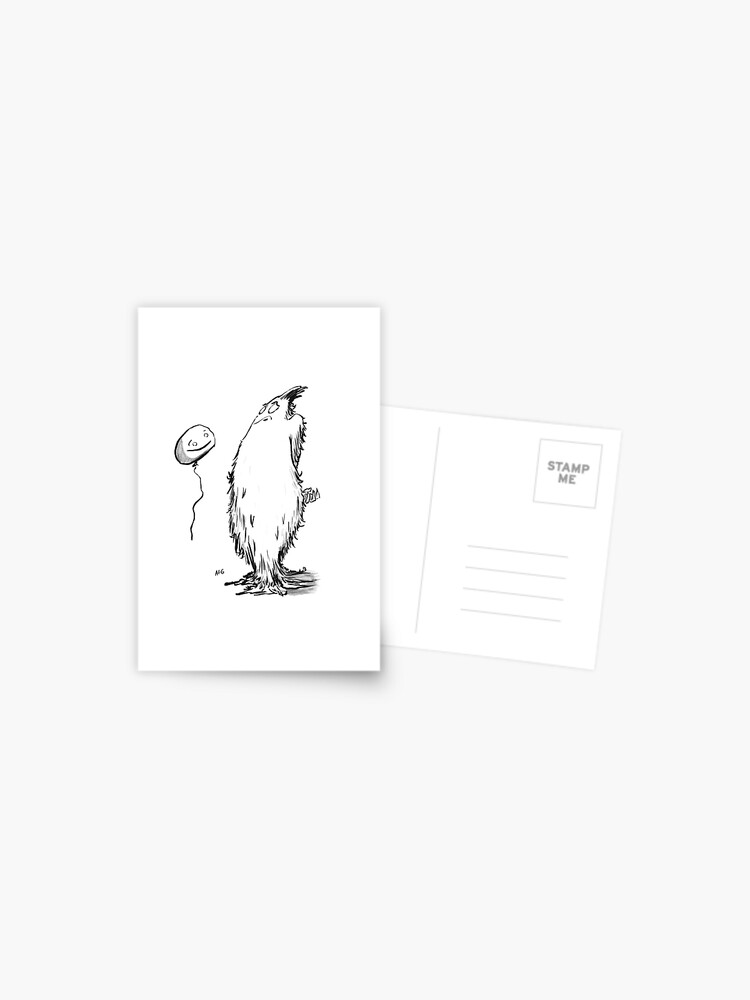 Thumbnail 1 of 2, Postcard, Inktober 2016 Day 10 - Balloon designed and sold by aaronfg.