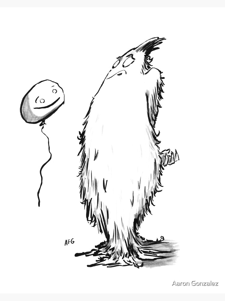 Thumbnail 2 of 2, Art Board Print, Inktober 2016 Day 10 - Balloon designed and sold by aaronfg.