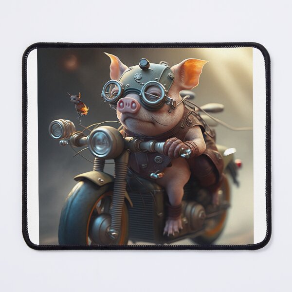 Item preview, Cute piggy riding a motorcycle 3D animal designed and sold by ARTeez⭐️⭐️⭐️⭐️⭐️.