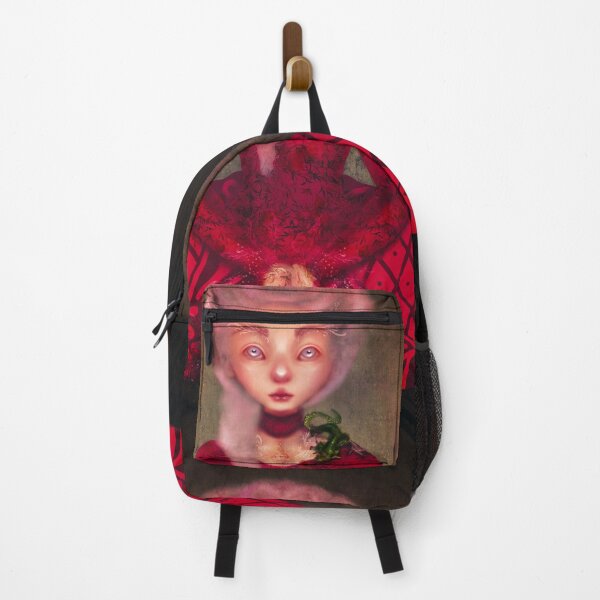 Item preview, Dangerous Liaisons Anime Marie Antoinette Fantasy Fashion Illustration in Lowbrow pop surrealism style with green baby dragon designed and sold by Monica Laipple.