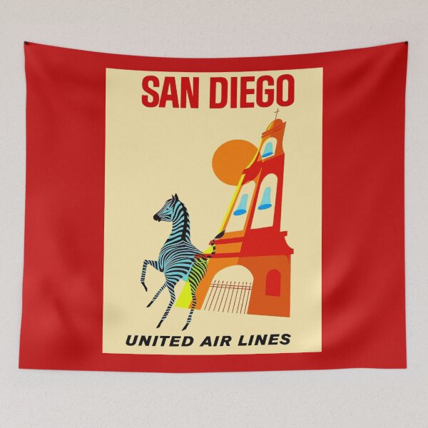 Item preview, UNITED AIR LINES : Vintage Fly to San Diego Print designed and sold by posterbobs.