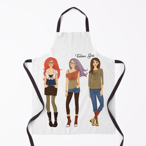 Artikelvorschau, Drei junge Modemädchen, bunte Modeillustration. Schöne Haare und Kleider. Drucke, Drucke auf kaschierter Leinwand und Poster erhältlich. entworfen und verkauft von JoelsCorner.
