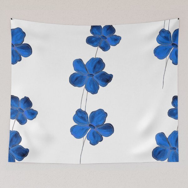 Item preview, Blue Flowers With Gold Contour designed and sold by IrinaIkar.