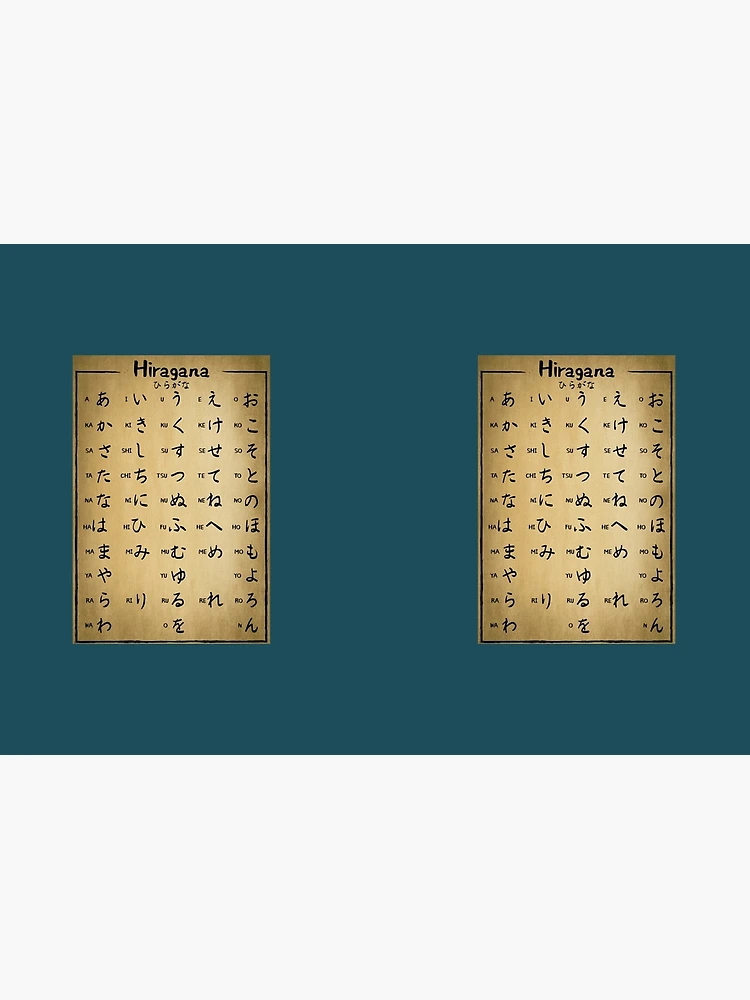 traditional hiragana chart in old japanese writting177