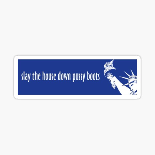 "slay the house down pussy boots sticker" Sticker for Sale by gabe