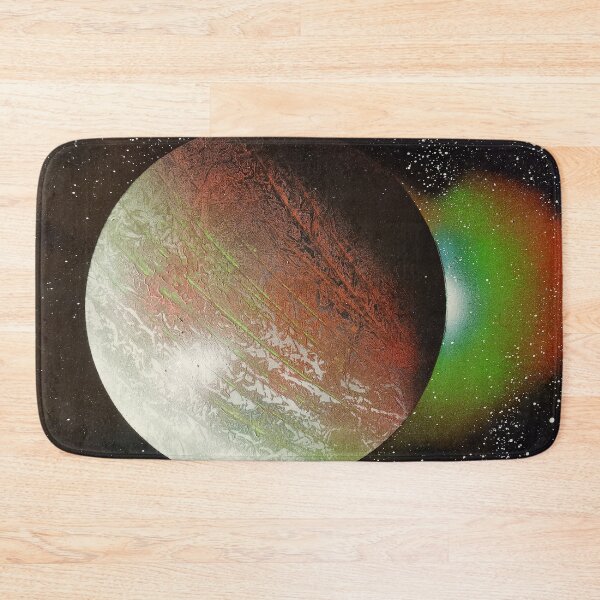 Item preview, Spray paint art red planet with the green glow designed and sold by WoodRocksArt.