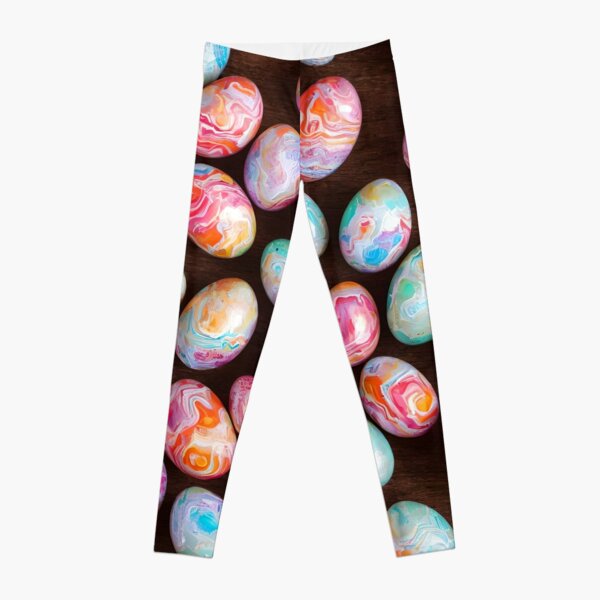 Colorful Easter Eggs Printed Leggings