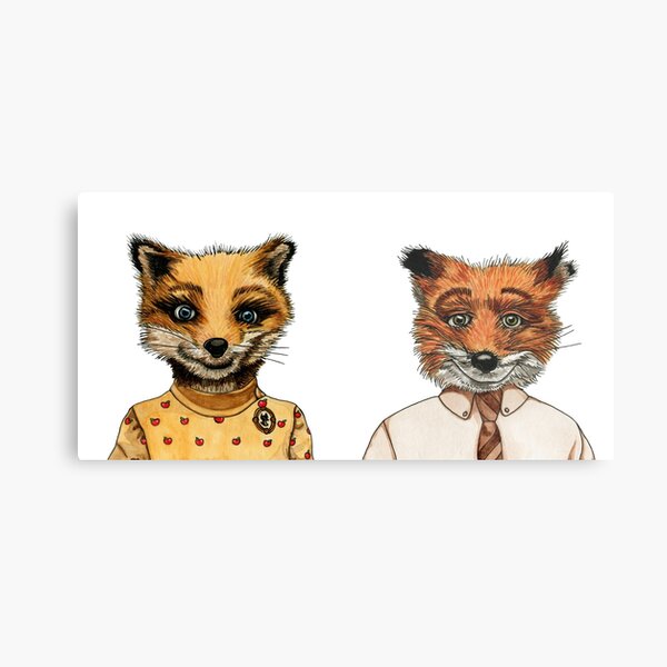 Mr. and Mrs. Fox Metal Print