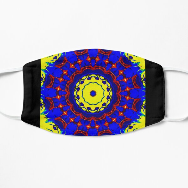 Spiralling abstract fun mandala art Flat Mask