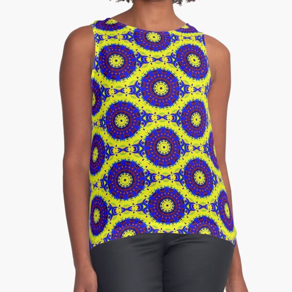 Spiralling abstract fun mandala art Sleeveless Top