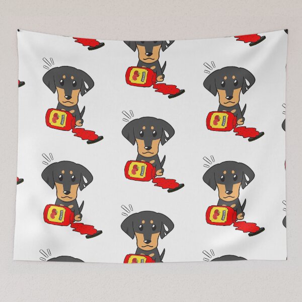 Item preview, Cute Dachshund Spilled Tomato Ketchup designed and sold by Pet Station.