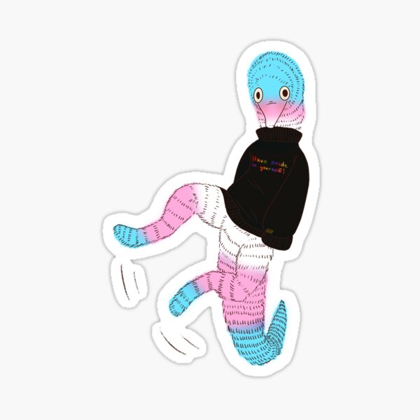 Trans worm on a string Sticker