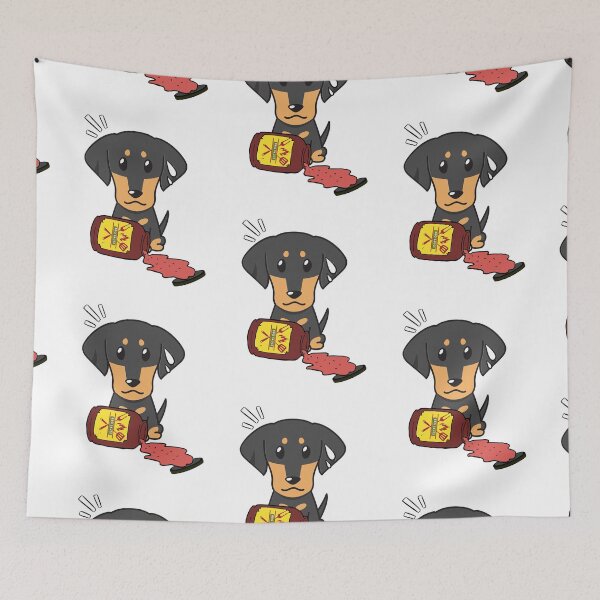 Item preview, Cute Dachshund Spilled BBQ Sauce designed and sold by Pet Station.