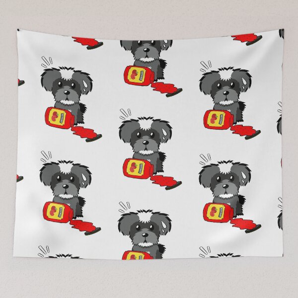 Item preview, Cute Schnauzer Spilled Tomato Ketchup designed and sold by Pet Station.