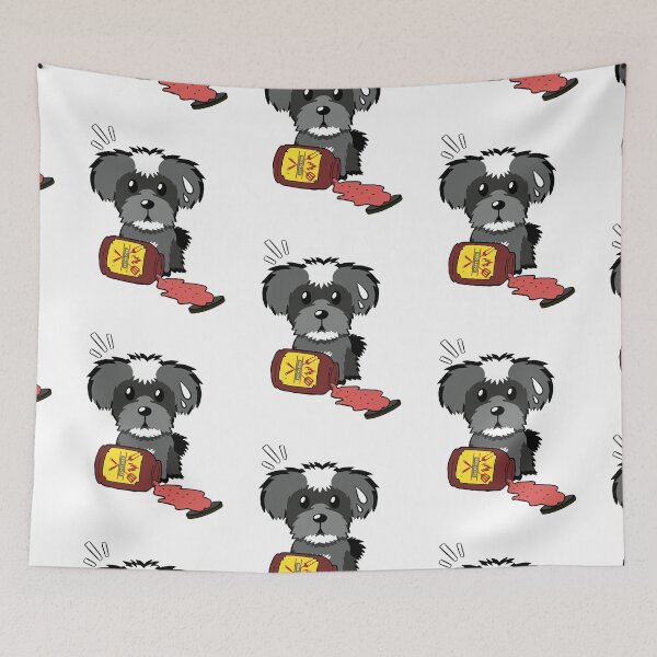 Item preview, Cute Schnauzer Spilled BBQ Sauce designed and sold by Pet Station.