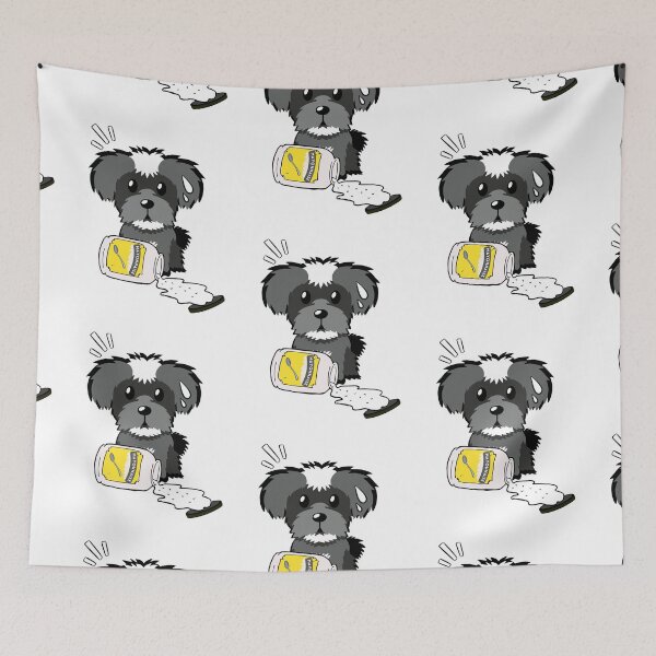 Item preview, Cute Schnauzer Spilled a jar of mayonnaise designed and sold by Pet Station.