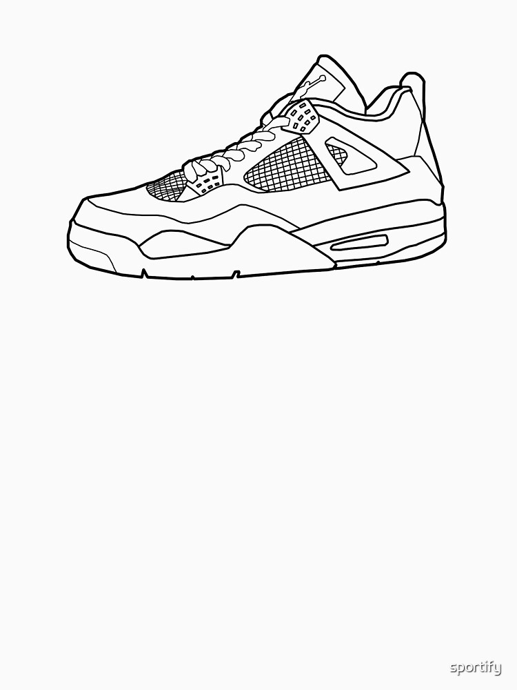 "Jordan 4 sneaker outline" Tshirt by sportify Redbubble