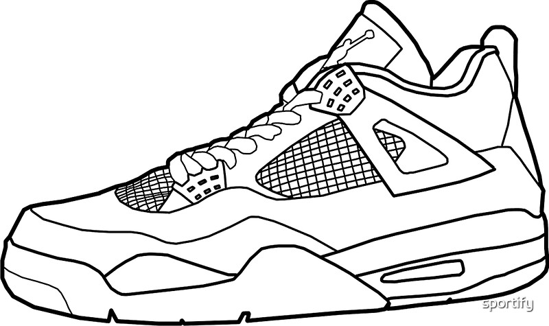 Air Jordan Shoes Coloring Pages To Learn Drawing Outlines