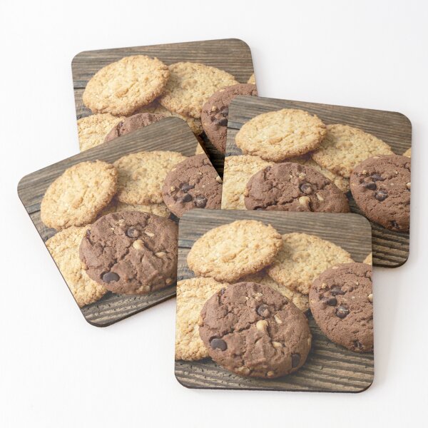 Item preview, Various tasty cookies biscuits on wooden background designed and sold by LubosChlubny.