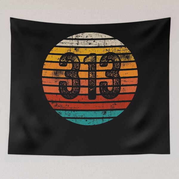 Item preview, Distressed Vintage Sunset 313 Area Code designed and sold by Gold Wings Tees.