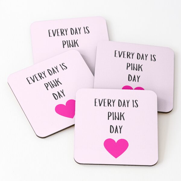 Item preview, EVERY DAY IS PINK DAY FUCHSIA HEART MEME pale pink background  designed and sold by EllieMonroe.