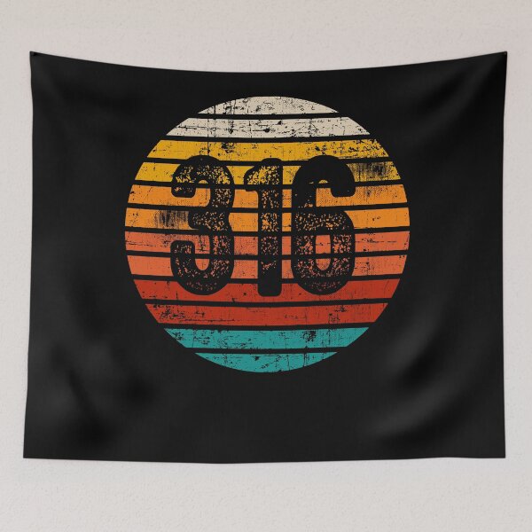 Item preview, Distressed Vintage Sunset 316 Area Code designed and sold by Gold Wings Tees.
