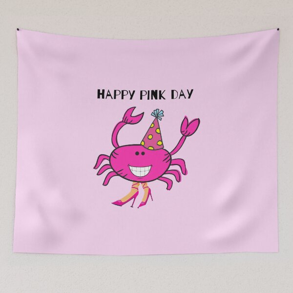Item preview, HAPPY PINK DAY FUCHSIA BACKGROUND PINK PARTY HAT PINK SHOES pink background  designed and sold by EllieMonroe.