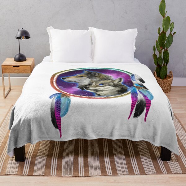 Aperçu de l'œuvre Loup Dreamcatcher Couleurs 4 créée et vendue par Barnissim.