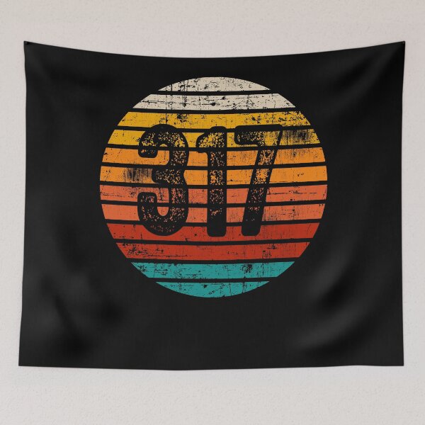 Item preview, Distressed Vintage Sunset 317 Area Code designed and sold by Gold Wings Tees.
