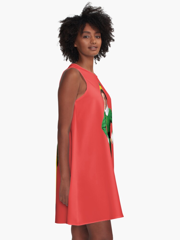 Alternate view of Buddy the Elf, Christmas Movie, Arms Akimbo Will Ferrell A-Line Dress