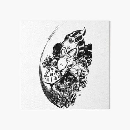 Inktober 2016 Day 20 - Mushrooms Art Board Print