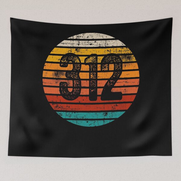 Item preview, Distressed Vintage Sunset 312 Area Code designed and sold by Gold Wings Tees.