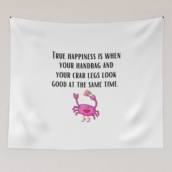 Item preview, TRUE HAPPINESS GIRL CRAB FUCHSIA PINK WHITE BACKGROUND   designed and sold by EllieMonroe.