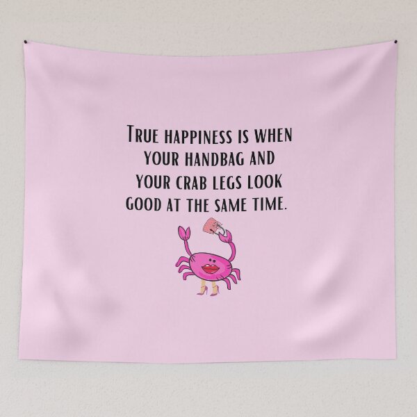 Item preview, TRUE HAPPINESS GIRL CRAB FUCHSIA PALE PASTEL PINK BACKGROUND   designed and sold by EllieMonroe.