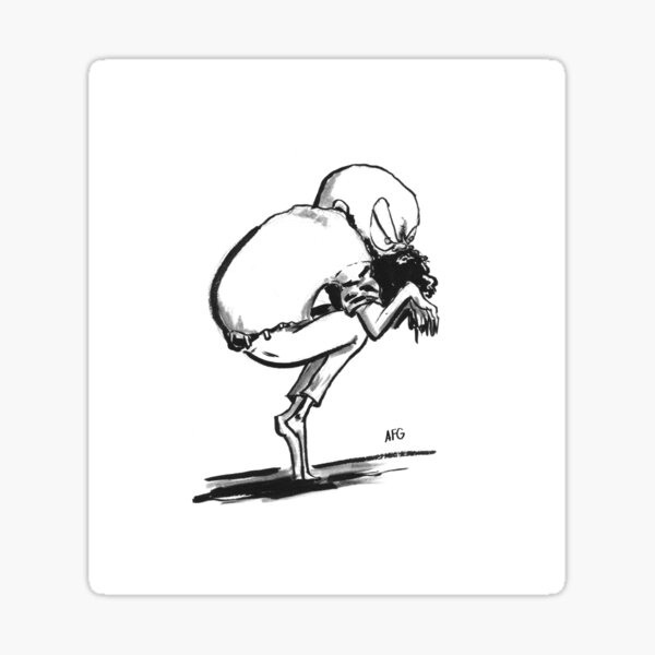 Inktober 2016 Day 21 - Hunched Over Sticker