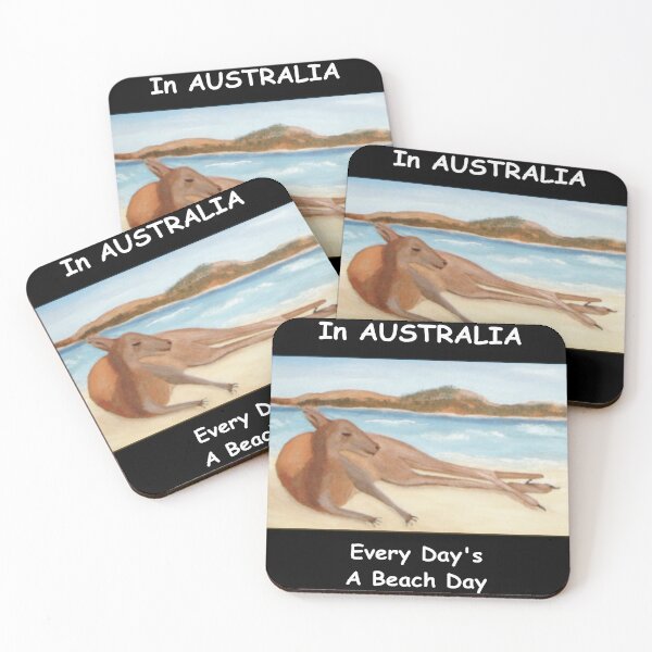 Item preview, Kanga - In Australia Every Day Is A Beach Day (White Writing) designed and sold by C J Lewis.