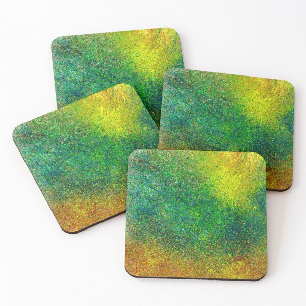 Item preview, Moments Of The Divine Enlightenment #691 Bold Unique Vibrant New Age 5D Original Hand-painted OOAK Abstract Painting Detail 2 In Teal Green Yellow Brown Bronze Copper Jewel Tones Nebula Galactic Art designed and sold by Rainbow Artist Orlando L.