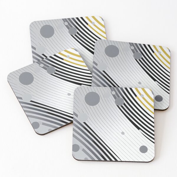 Item preview, "Thea" - Modern Geometric Abstract Pattern in Grey Silver Black White designed and sold by HiArtify ❤️.