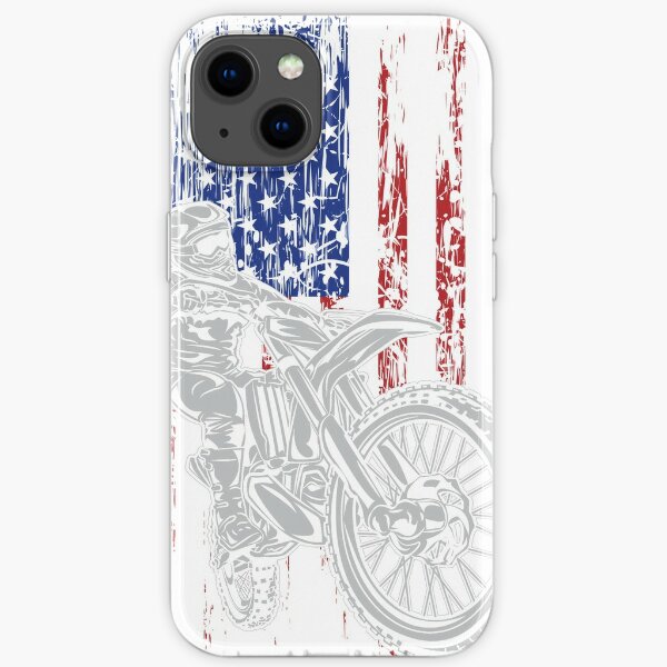 USA Motocross Grunge Dirt Bike iPhone Soft Case