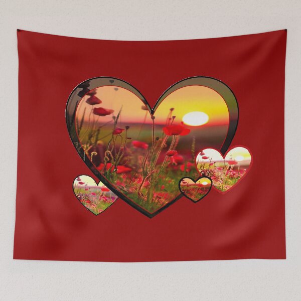 Item preview, SUNSET, HEARTS AND POPPIES VALENTINE designed and sold by THE AMERICAN TEEVANGELIST.