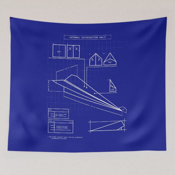 Item preview, Top secret origami paper plane engineering blueprints designed and sold by Cavemen.