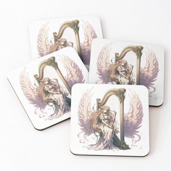 Item preview, angel with harp Artwork 5 Manga style - Angel with Harve by Pitasso designed and sold by DErstling.