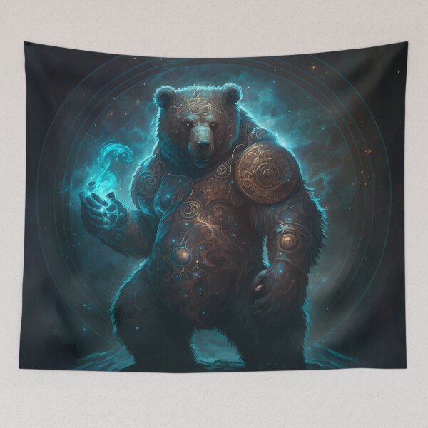 Item preview, Outer space bear magician with blue fire designed and sold by PM-Artistic.