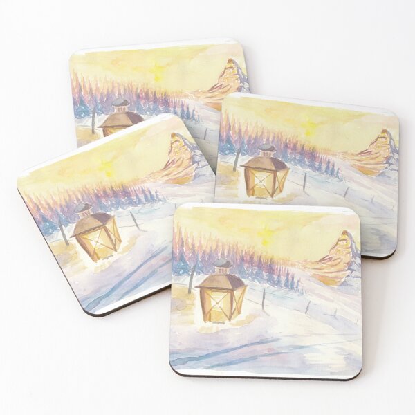 Item preview, Swiss Alpine Winter Dreams with Matterhorn Mountain and Lantern in Snow designed and sold by artshop77.