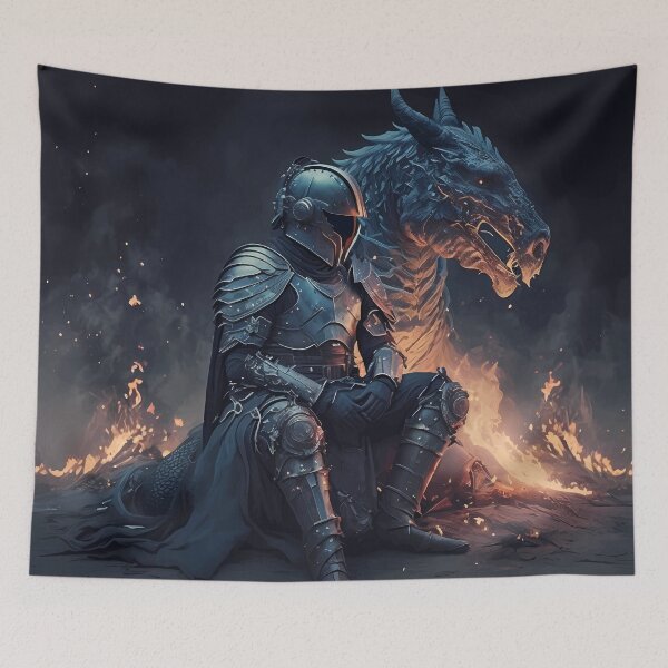 Item preview, Knight sits by the fire with his dragon designed and sold by PM-Artistic.