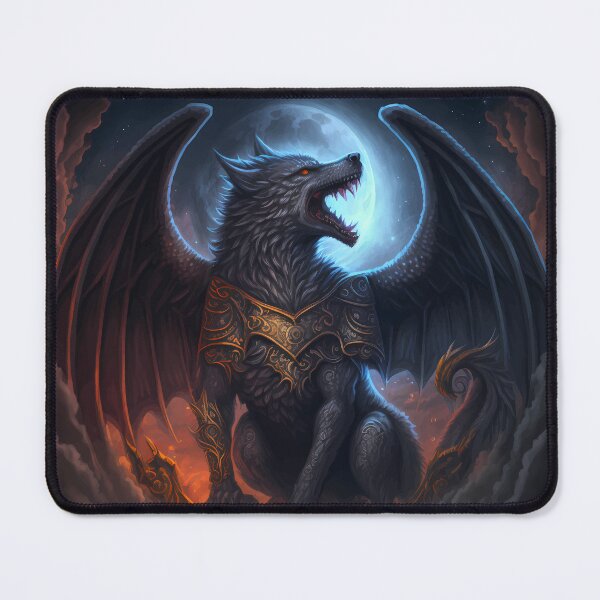 Item preview, Mashup Space Dragon & Epic Winged Wolf with Full Moon designed and sold by PM-Artistic.