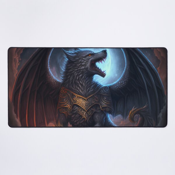 Item preview, Mashup Space Dragon & Epic Winged Wolf with Full Moon designed and sold by PM-Artistic.