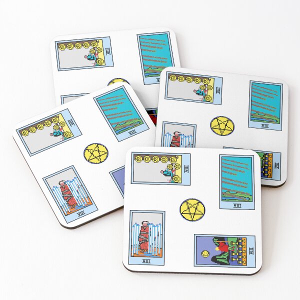 Item preview, Pixel Waite Tarot Minor Arcana Eights - 81st Sticker Pack and Magnets designed and sold by Pixel Waite.
